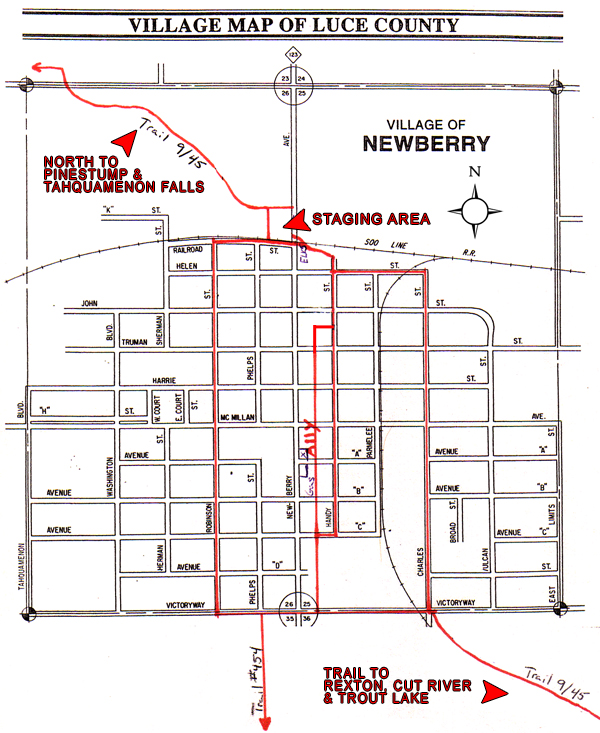 Newberry, MI Snowmobile Trail Map